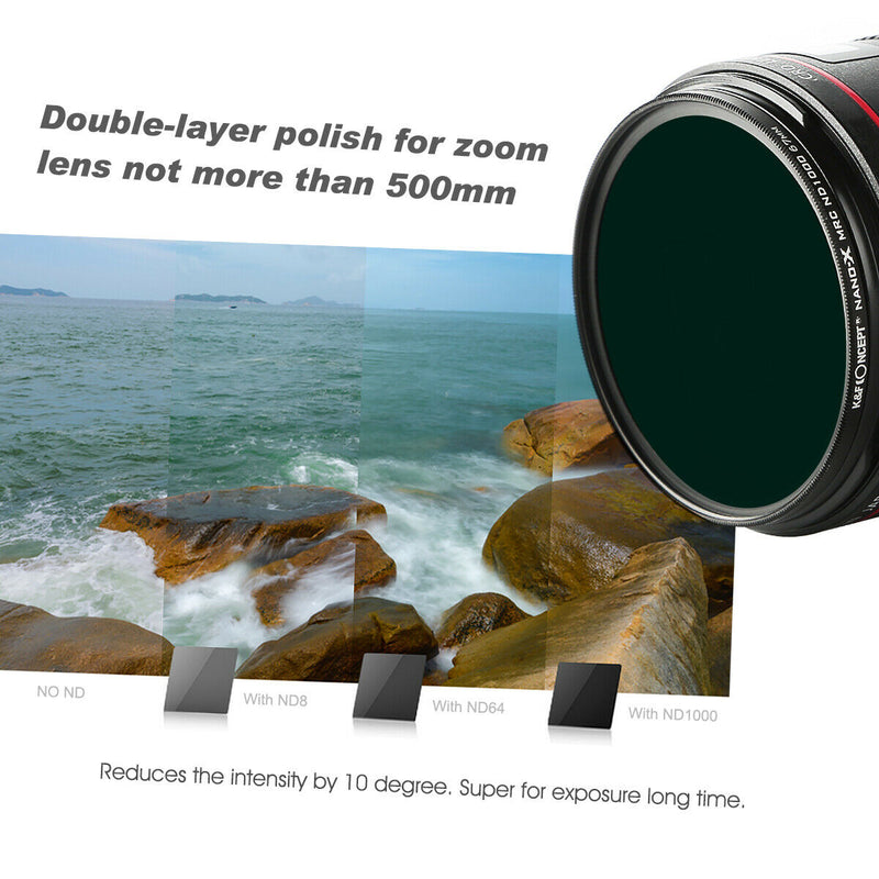 K&F Concept HD NANO-X ND1000 Neutral Density Camera Lens Filter