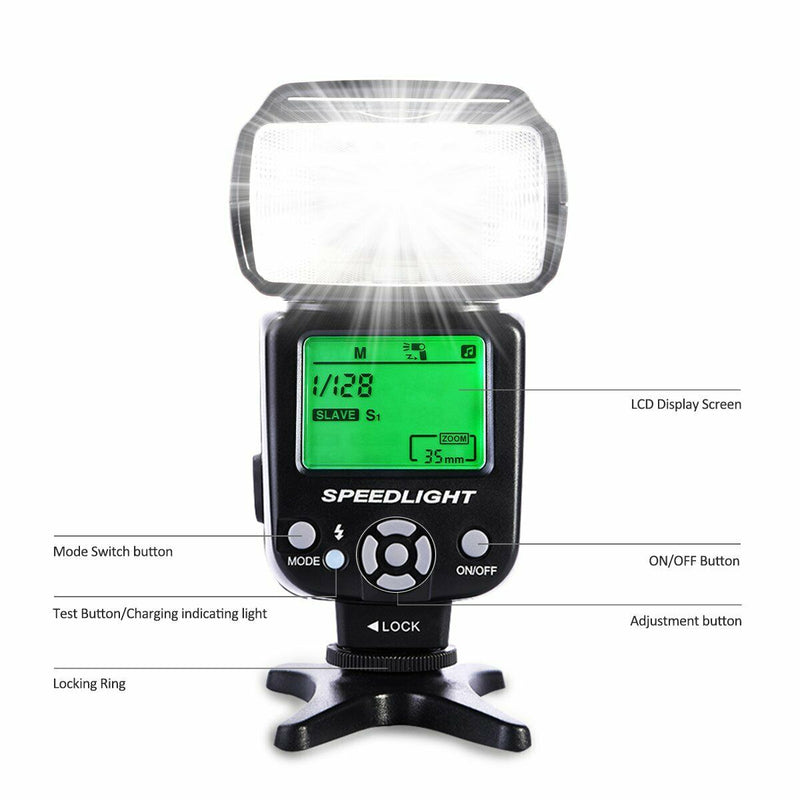 K&F Concept Flash KF-570 II Speedlite LCD Display for Canon and Nikon Camera