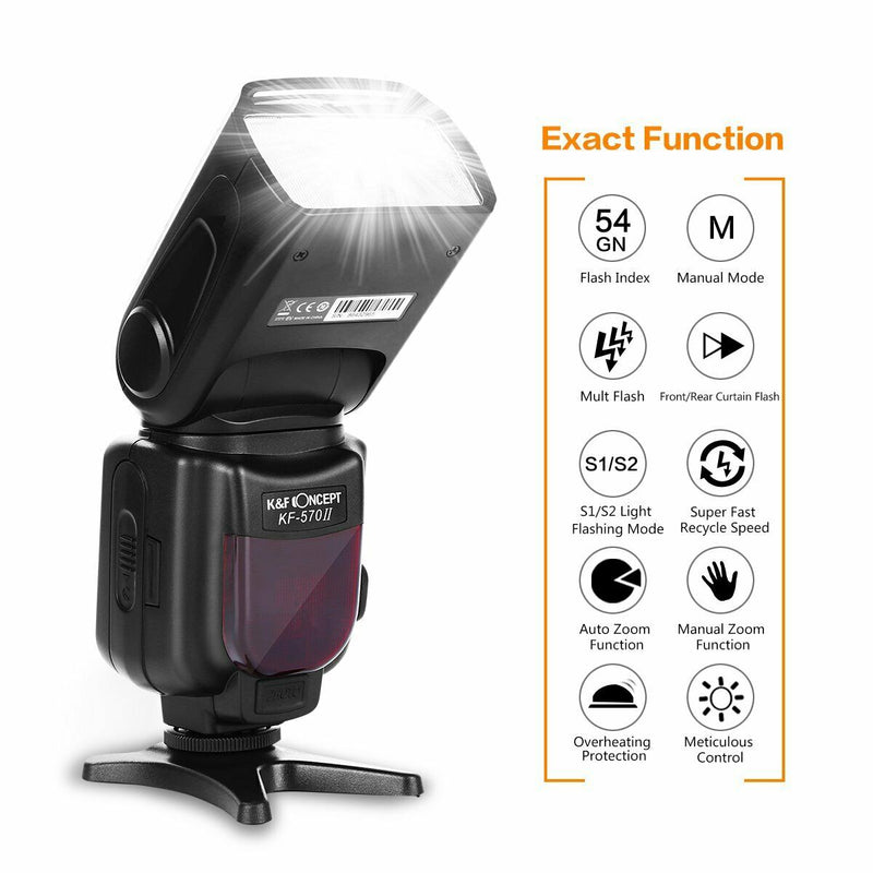 K&F Concept Flash KF-570 II Speedlite LCD Display for Canon and Nikon Camera