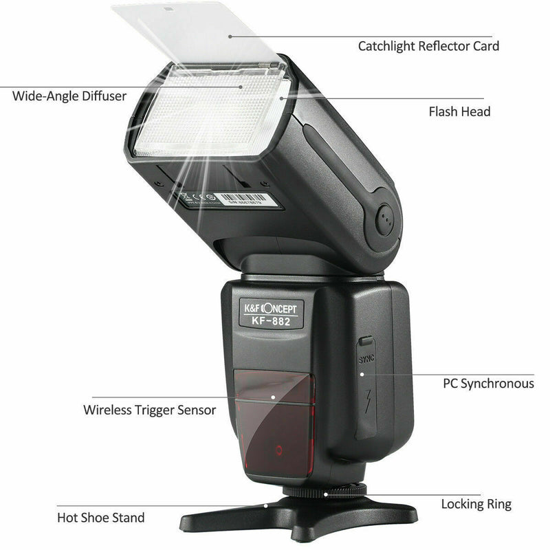 K&F Concept KF-882 i-TTL Flash Speedlite Master Slave HSS 1/8000s for Nikon DSLR