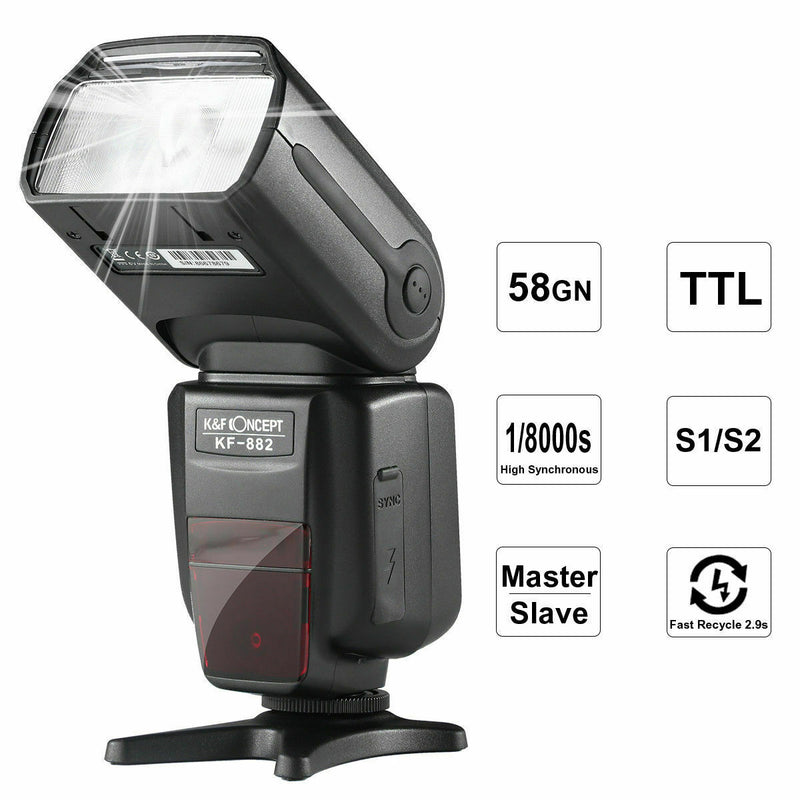 K&F Concept KF-882 i-TTL Flash Speedlite Master Slave HSS 1/8000s for Nikon DSLR