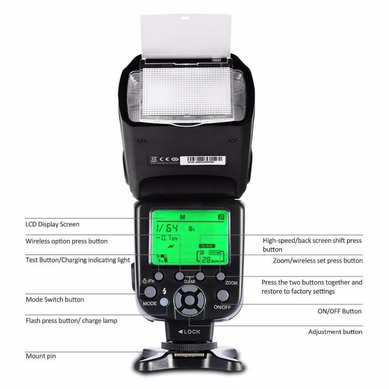 K&F Concept KF590EX-N Wireless TTL Speedlite Master Speedlight Flash for Nikon